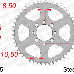 Corona AFAM 14100-51 in acciaio passo 420 SUZUKI TS 50 X AUTOMATIQUE FRANCE 1990 -1996 Offerta