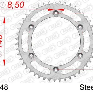 Nuovo Arrivo Corona AFAM 14501-48 in acciaio passo 520 SUZUKI TS 240 X 1985 -1989