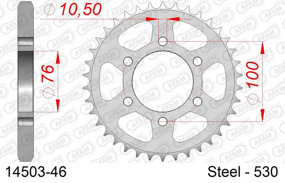 Corona AFAM 14503-46 in acciaio passo 530 SUZUKI GS 550 L 1983 -1986 Offerta Del Giorno