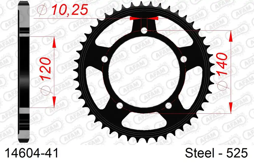 Corona AFAM 14604-41 in acciaio passo 525 KAWASAKI KLV 1000 LV1000 2004 -2005 Spedizione Gratuita