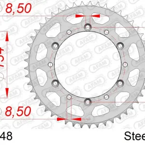 A Buon Prezzo Corona AFAM 16204-48 in acciaio passo 520 KAWASAKI KX 125 1998 -1999