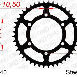 Corona AFAM 16500-40 in acciaio passo 520 KAWASAKI EL 250 1996 -1999 Nuova Collezione