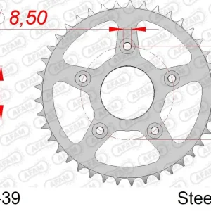 Professionale Corona AFAM 44203-39 in acciaio passo 520 APRILIA RS 125 1996 -1998