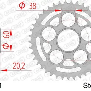 Affare Corona AFAM 50800-41 in acciaio passo 525 DUCATI 1000 S2R MONSTER 2006  -2008