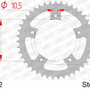 Corona AFAM 86500-42 in acciaio passo 525 TRIUMPH TT 600 2000 -2003 Professionale