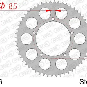 Solo Oggi Corona AFAM 92109-56 in acciaio passo 428 SACHS (HERCULES) ZZ 125 FUNBIKE 2002