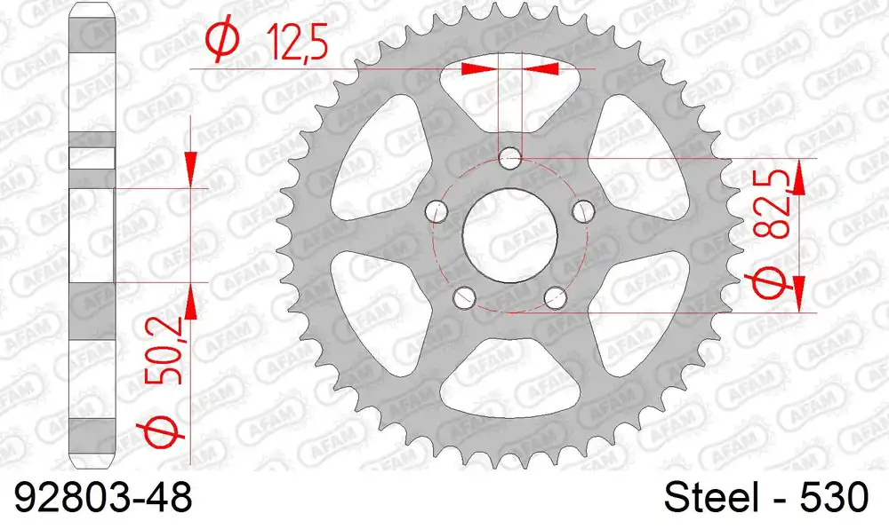 Corona AFAM 92803-48 in acciaio passo 530 HARLEY DAVIDSON XLH 883 4 SPEED SPORTSTER 1986 -1990 Offerta Del Giorno