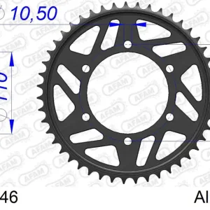 Corona AFAM 13813-46 in all. passo 530 YAMAHA FZ 6 S2 FAZER 2007 -2009 Spedizione Espresso