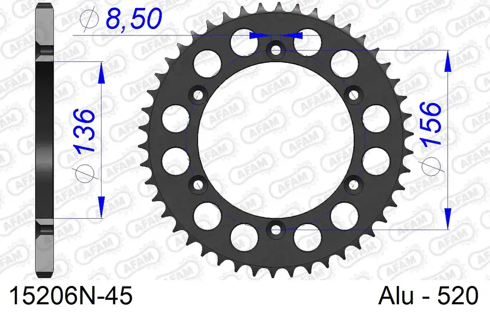 Nuovo Arrivo Corona AFAM 15206N-45 in all. passo 520 HUSQVARNA SM 450 R 2008 -2010