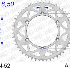 Sconto Corona AFAM 17206N-52 in all. passo 520 KAWASAKI KDX 250 1982