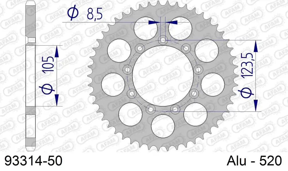 Offerta Del Giorno Corona AFAM 93314-50 in all. passo 520 T.M. EN 125 ENDURO 2012 -2020