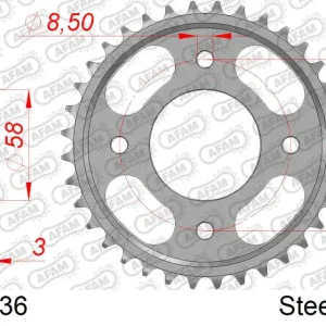 Corona AFAM 10122-36 In Acc Passo 420 HONDA C 125 A SUPER CUB K,L 2019 -2020 Spedizione Gratuita