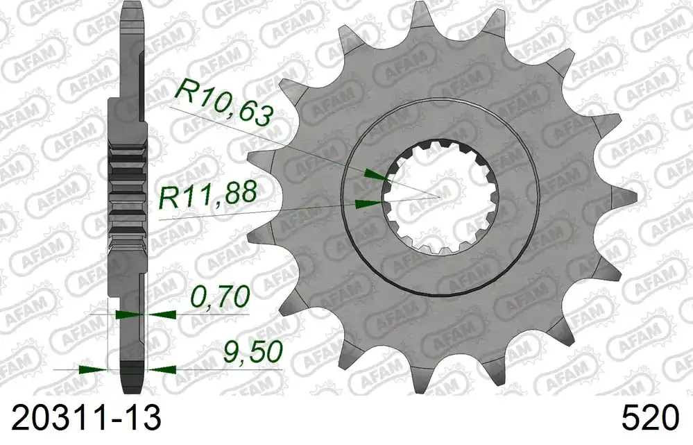 Pignone AFAM 20311-13 passo 520 HM-HONDA CR 250 R MOTO 2004 Pagamento Sicuro