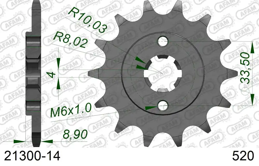 Nuovo Arrivo Pignone AFAM 21300-14 passo 520 HYOSUNG GT 250 COMET 2004 -2010