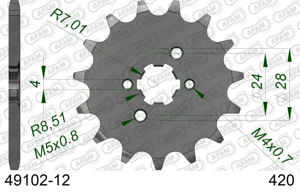 Affare Pignone AFAM 49102-12 passo 420 BULTACO 50 LOBITO 1999