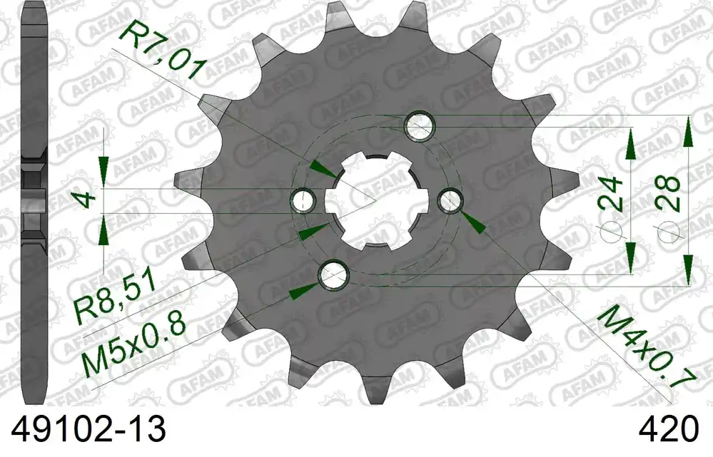 Pignone AFAM 49102-13 passo 420 BULTACO SM 50 ASTRO 2001 Non Perdere