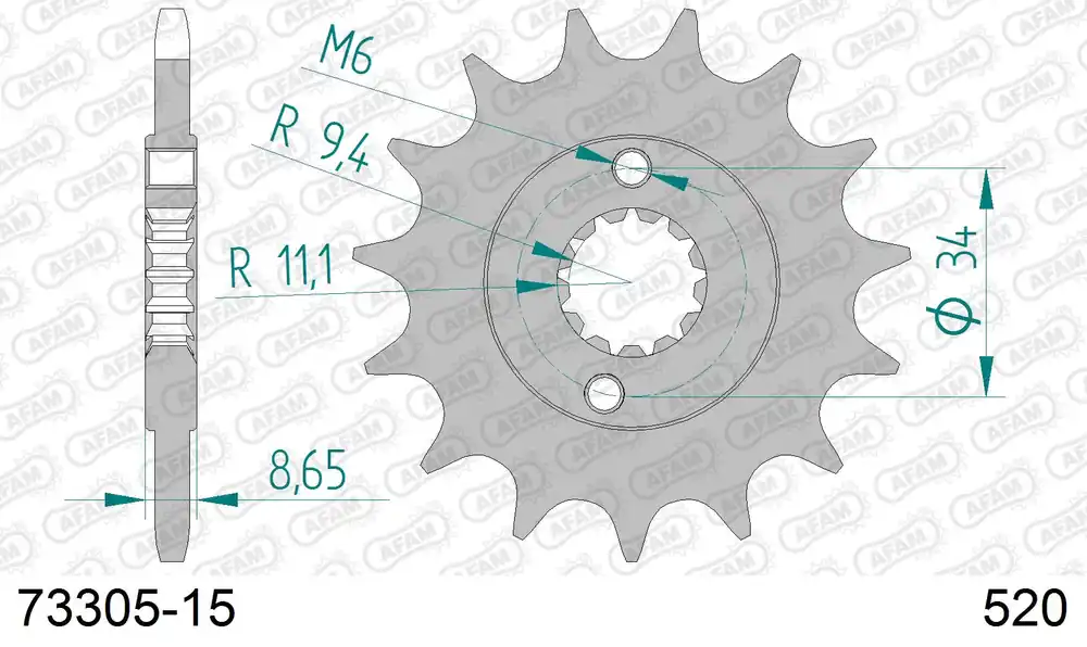 Pignone AFAM 73305-15 passo 520 HUSQVARNA 401 SVARTPILEN 2017 -2023 Super Prezzo