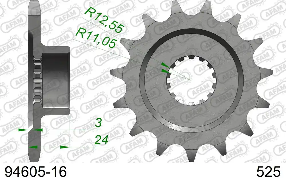 Pignone AFAM 94605-16 passo 525 MV AGUSTA F3 675 2011 -2018 Non Perdere