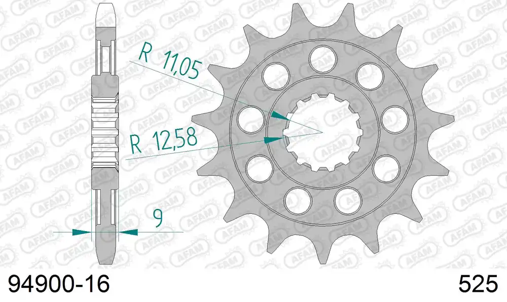 Di Tendenza Pignone AFAM 94900-16 passo 525 BENELLI TNT 1130 CAFE RACER 2005 -2012
