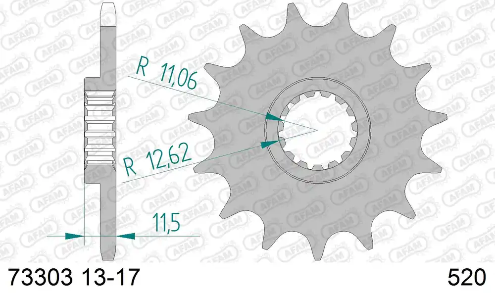 Pignone AFAM 73303NR-16 Passo 520 Con Gomma Antirumore HUSQVARNA 701 SUPERMOTO 2016 -2022 Reso Gratuito